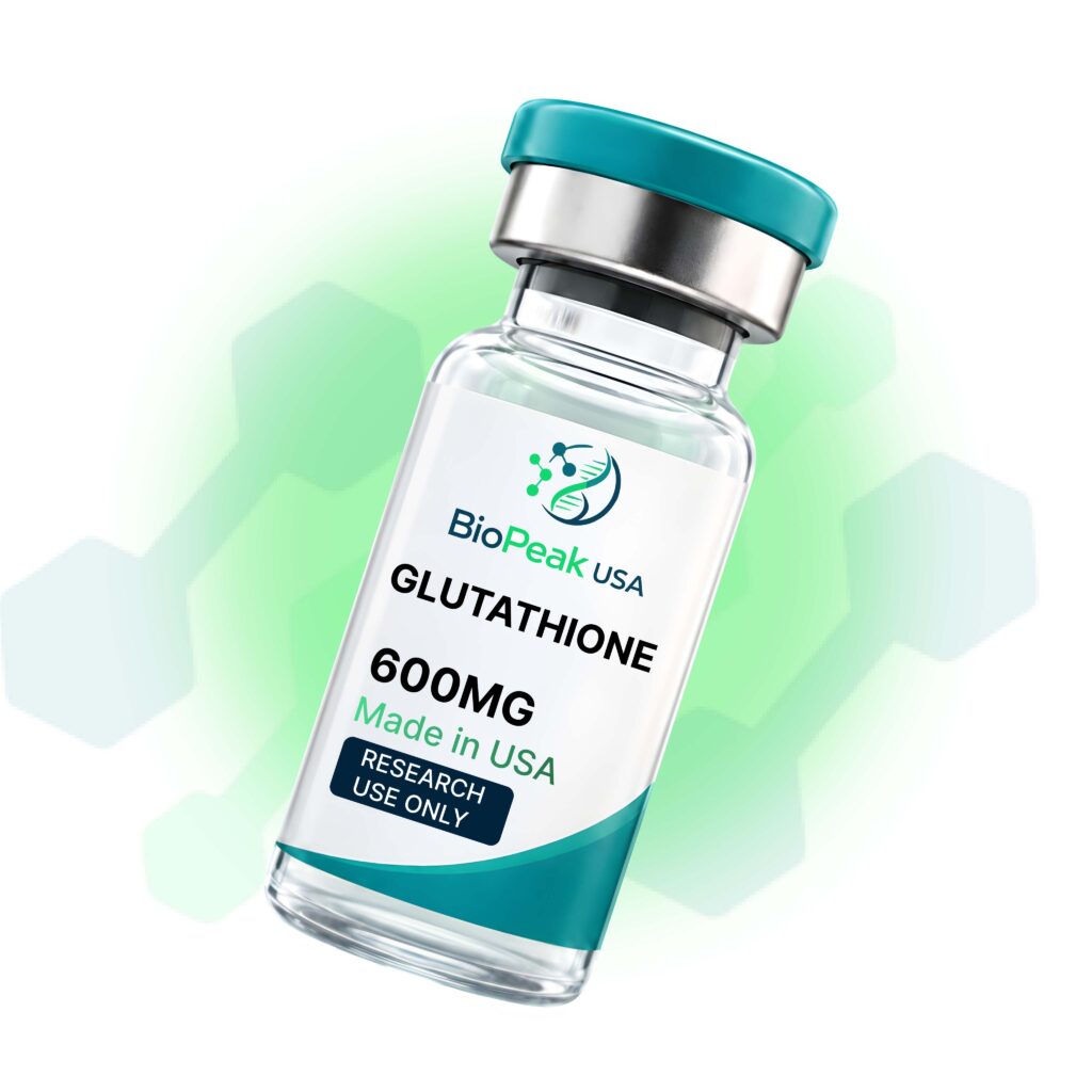 Glutathione 600MG lyophilized research compound vial with Certificate of Analysis